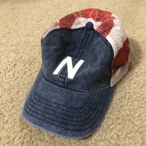 Nebraska Huskers american flag trucker hat